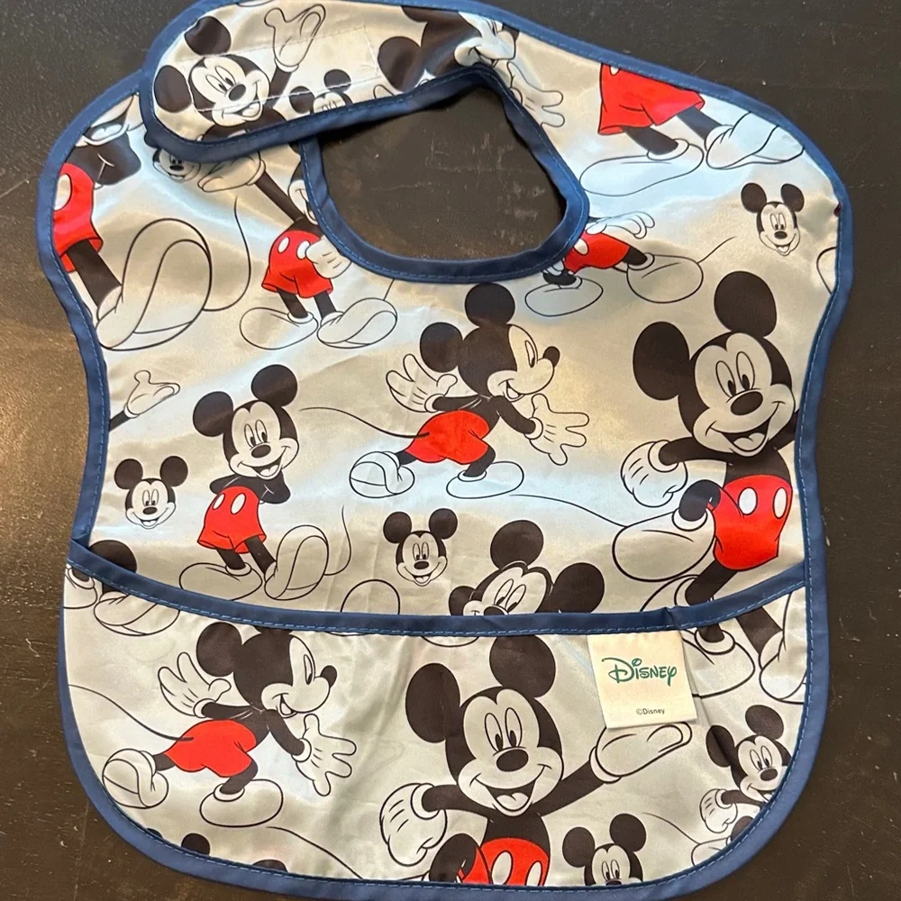 Disney Mickey Mouse Bib Set - Blue and Gray